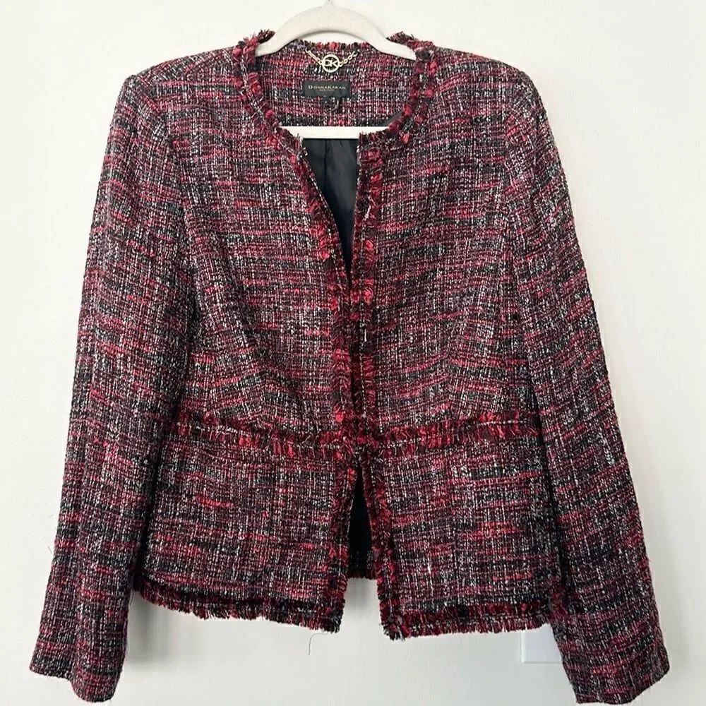 DONNA KARAN Tweed Pattern Evening Jacket 12